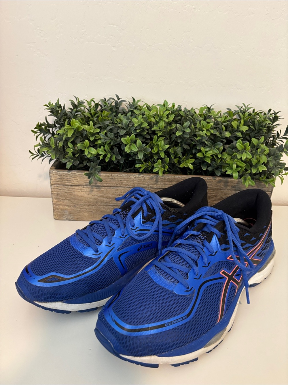 ASICS Men’s Athletic Shoes Blue with Black and Orange Trim